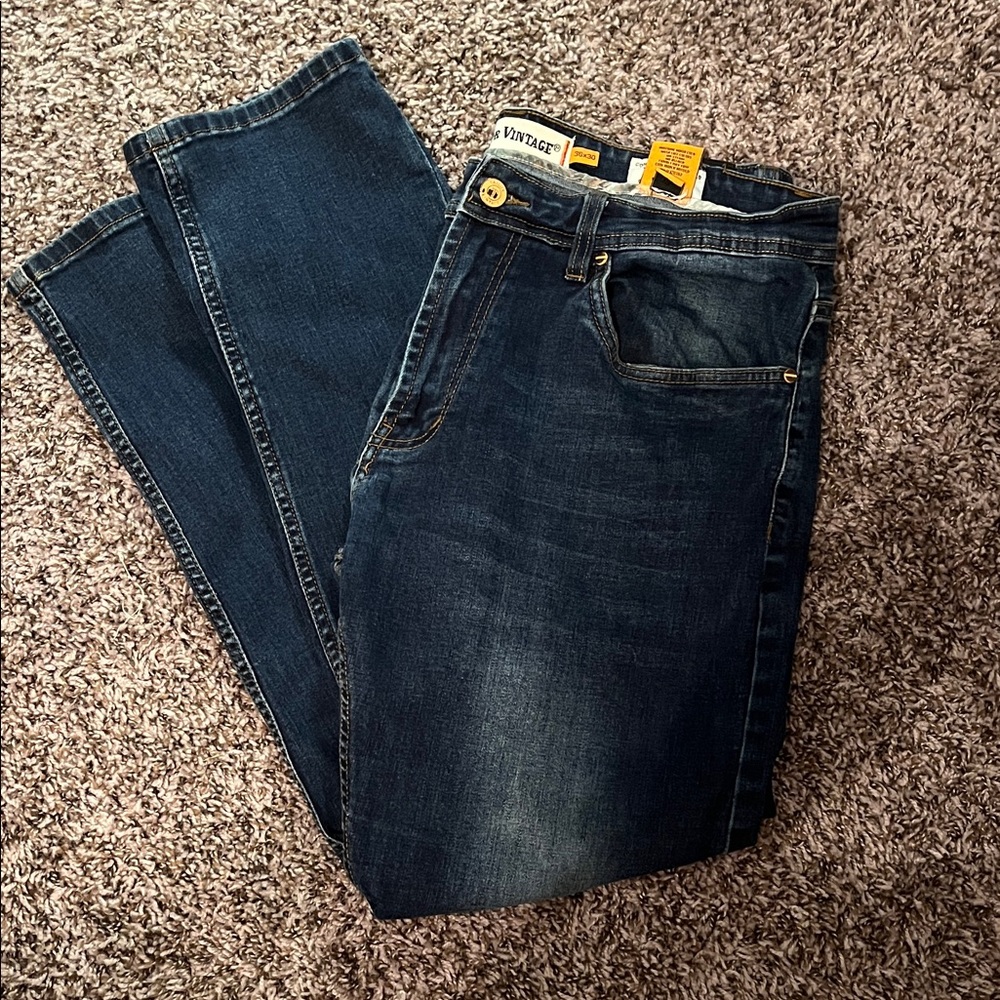 Tailor Vintage Men's Dark Blue Relaxed Jeans